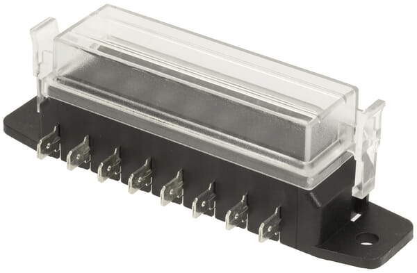 Pièces agricoles - Electricité - Boîte à fusibles Borne plate à 8 broches, max. 32V 15A (ATO/ATC), 16x6,3mm