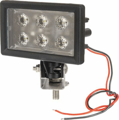 Pièces agricoles - Eclairage - Feu de travail,6x LED, 30W 2400lm, rectangulaire, 10/30V, prise H11, large, Kramp