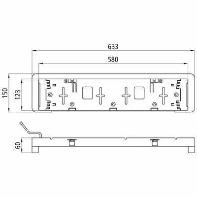 Pièces agricoles - Eclairage - Support de plaque d'immatriculation avec feux 12 V - câble 0,8 m