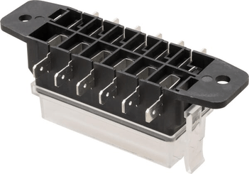 Pièces agricoles - Electricité - Boîte à fusibles borne plate à 6 broches, max. 32V 15A (ATO/ATC), 12x6,3mm