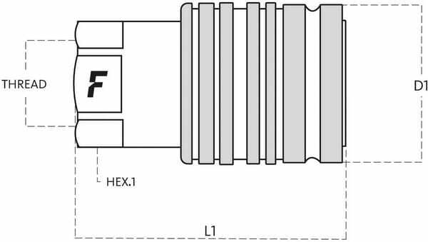 Pièces agricoles - Hydraulique - Coupleur femelle PV 1/2 BSP
