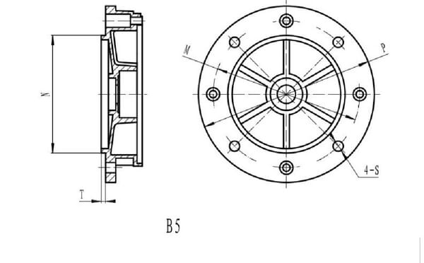 Pièces agricoles - Electricité - Bride moteur EM56-B5 IE2