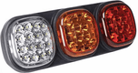 LED arrière, rectangulaire, 12/24 V, blanc/ambré/rouge, avec boulon, Britax