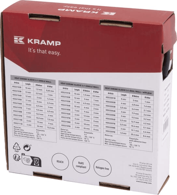 Pièces agricoles - Electricité - Gaine thermorétractable 4.8/1.6, 3:1, 4 m, double paroi, avec colle