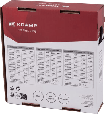 Pièces agricoles - Electricité - Gaine thermorétractable 3/1,3, 2:1, 12 m, simple paroi, sans colle