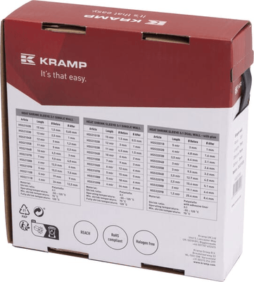 Pièces agricoles - Electricité - Gaine thermorétractable 9/3, 3:1, 7 m, simple paroi, sans colle