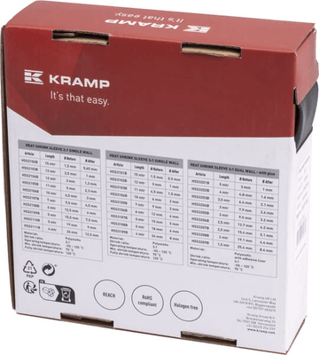 Pièces agricoles - Electricité - Gaine thermorétractable 25,4/8,4, 3:1, 1,5m, double paroi, avec colle