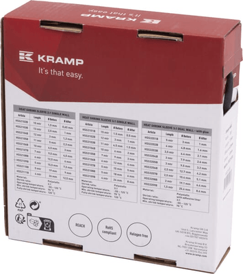 Pièces agricoles - Electricité - Gaine thermorétractable 4,5/1,5, 3:1, 11 m, simple paroi, sans colle