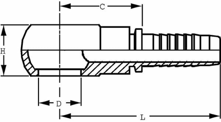 Pièces agricoles - Hydraulique - Raccord à sertir banjo DN6-M16
