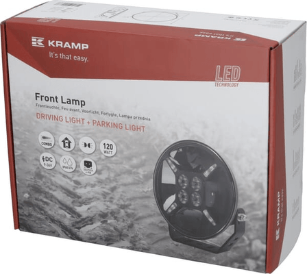 Pièces agricoles - Eclairage - Phare LED, 120 W, rond, 9-36 V, Ø218 mm, double éclairage de stationnement