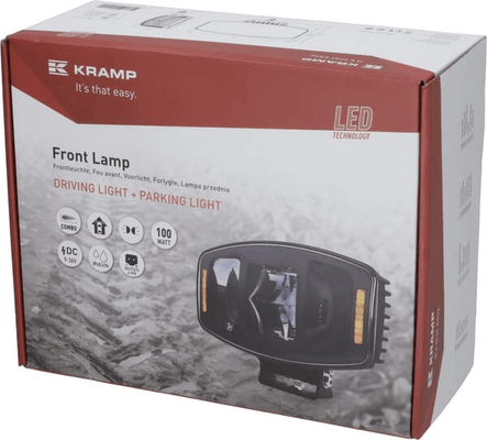 Pièces agricoles - Eclairage - Phare LED, 100W, rectangulaire, 9-36V, 247x176x92mm Kramp