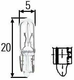 Ampoule 12 V W1,2W 1,2 W W2x4,6d