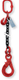 Elingue de levage chaîne grade 80 haute résistance, Ø 10 mm 1 brin, 3 m , crochet automatique à oeil avec crochet raccourcisseur