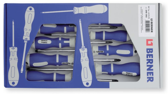 Outils - Outils divers - Set carton 8 tournevis fente - PH - PZ (par 1)
