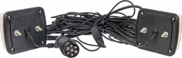 Pièces agricoles - Eclairage - Jeu de lumières LED, 12-24V, boulonné à l'arrière, câble de 7,5m, Kramp