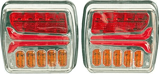 Pièces agricoles - Eclairage - Jeu de lumières LED, 12-24V, boulonné à l'arrière, câble de 7,5m, Kramp