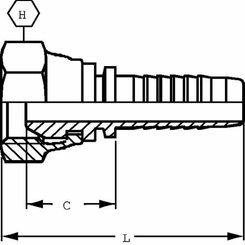 Pièces agricoles - Hydraulique - Raccord DN08-M14x150-8L