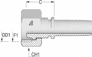 Pièces agricoles - Hydraulique - Raccord à sertir DN13-M24x150