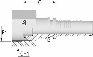 Pièces agricoles - Hydraulique - Raccord á sertir DN08-1/4 BSP