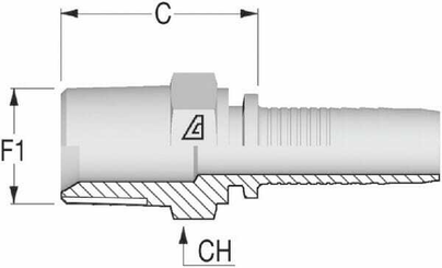 Pièces agricoles - Hydraulique - Raccord à sertir DN08-1/4 NPT
