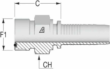 Pièces agricoles - Hydraulique - Raccord DN25-1"11/16 ORFS