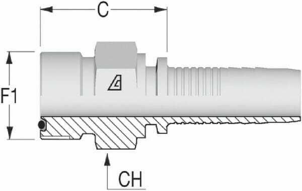 Pièces agricoles - Hydraulique - Raccord sertir DN08-11/16 ORFS