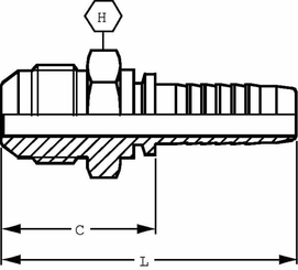 Pièces agricoles - Hydraulique - Raccord à sertir DN32-1"7/8JIC