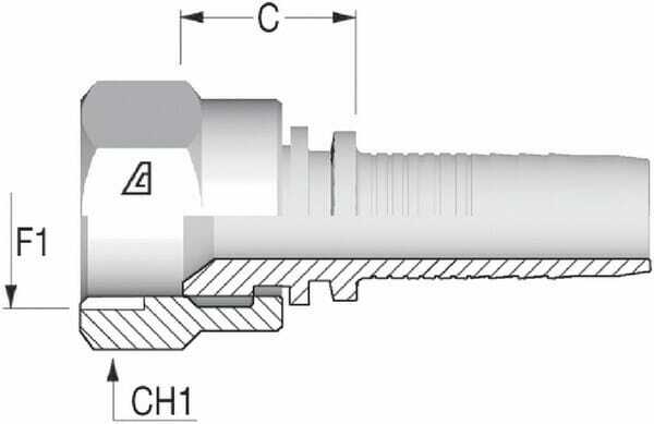 Pièces agricoles - Hydraulique - Raccord à sertir DN06-1/2 JIC