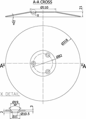 Pièces agricoles - Travail du sol - Disque lisse, fraisure 320x3,0mm