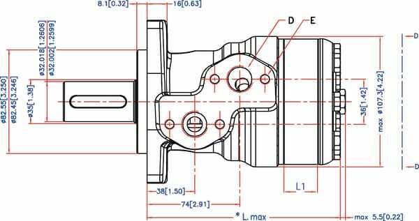 Pièces agricoles - Hydraulique - Moteur Orbit , Cardan Ø32,2-L,