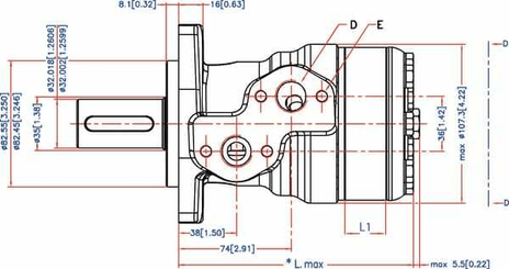 Pièces agricoles - Hydraulique - Moteur Orbit , Cardan Ø32,2-L,