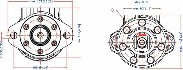 Pièces agricoles - Hydraulique - Moteur Orbit , Cardan Ø32,2-L,