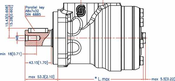 Pièces agricoles - Hydraulique - Moteur Orbit , Cardan Ø25,4-L,