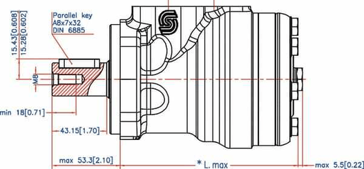 Pièces agricoles - Hydraulique - Moteur Orbit , Cardan Ø25,4-L,