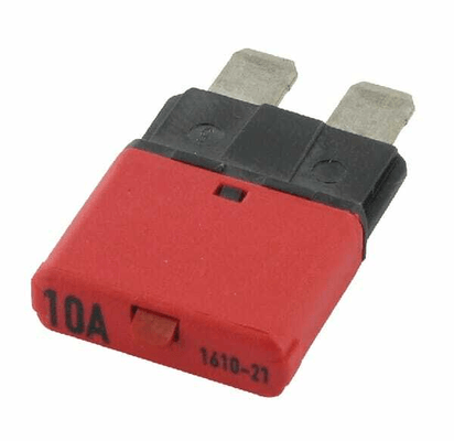 Pièces agricoles - Electricité - Fusible réinitialisation manuelle thermique 28V 10A longueur 34,4mm rouge E.T.A