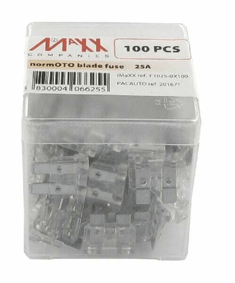 Pièces agricoles - Electricité - Fusible lame standard 25A longueur 20mm blanc pack 100x iMaXX