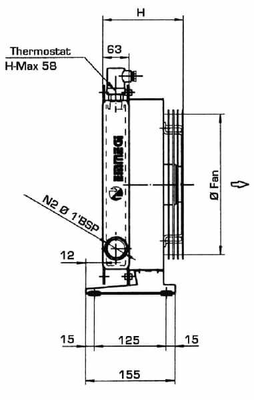 Pièces agricoles - Hydraulique - Refroidisseur d'huile (230V) 38-50'C 2030K-01-2-01