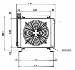 Pièces agricoles - Hydraulique - Refroidisseur d'huile (12 V) 38-50'C 2030K-12-2-01