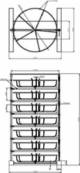 Pièces agricoles - Hydraulique - Châssis pour 7 tourets