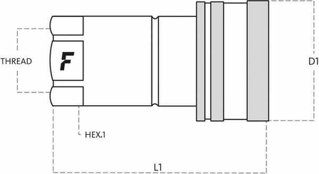 Pièces agricoles - Hydraulique - Raccord rapide femelle 1/4" - 6.3 - 9/16” UNF