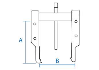 Outils - Outils divers - Extracteur 2 griffes révers coulissantes fines (3.5mm) 210-200mm