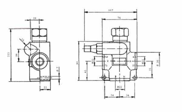 Pièces agricoles - Hydraulique - Vanne de régulation de débit 3 voies 0-25 l/min