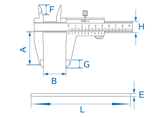 Outils - Outils divers - Pied à coulisse  mesure int/exté/profondeur pour industrie 200mm 0.02
