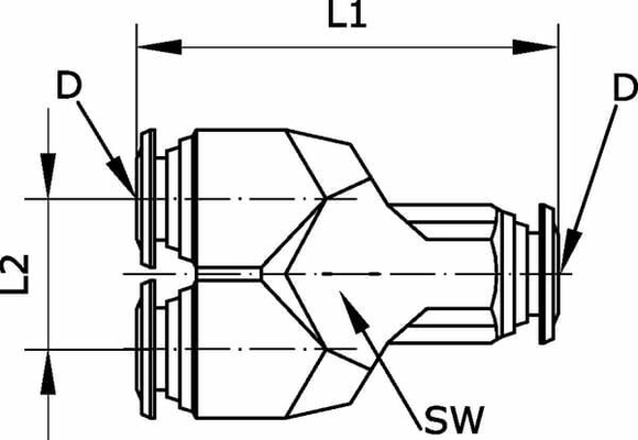 Pièces agricoles - Pièce pneumatique - Connecteur Y 6mm