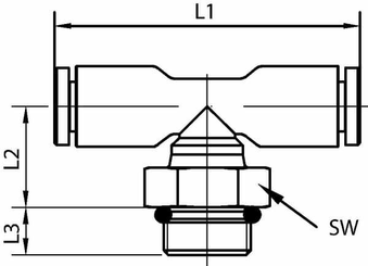 Pièces agricoles - Pièce pneumatique - Raccord enfichable en T 6x3/8"