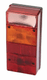 Feu arrière droit rectangulaire, rouge/transparent/orange, à visser, 220 x 62 x 105 mm, Ajba