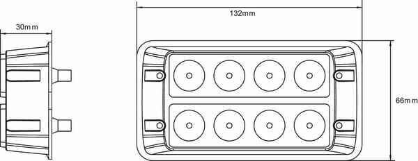 Pièces agricoles - Eclairage - Avertisseur flash LED orange 8x3W duo 12/24V
