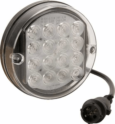 Pièces agricoles - Eclairage - Feu arrière multifonction LED, rond, 12-24V, Ø 115mm, 5 fiches, Kramp