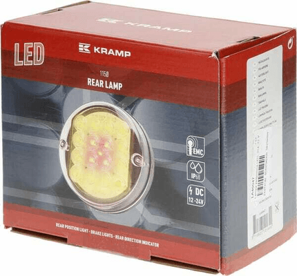 Pièces agricoles - Eclairage - Feu arrière multifonction LED, rond, 12-24V, Ø 115mm, Kramp