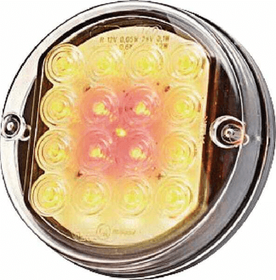 Pièces agricoles - Eclairage - Feu arrière multifonction LED, rond, 12-24V, Ø 115mm, 5 fiches, Kramp